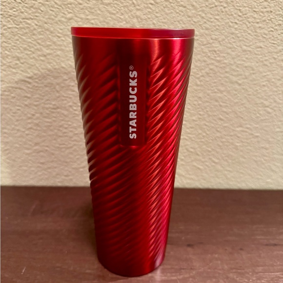 STARBUCKS Red Metallic Spiral Tumbler 2022 Christmas 24oz - Picture 3 of 7